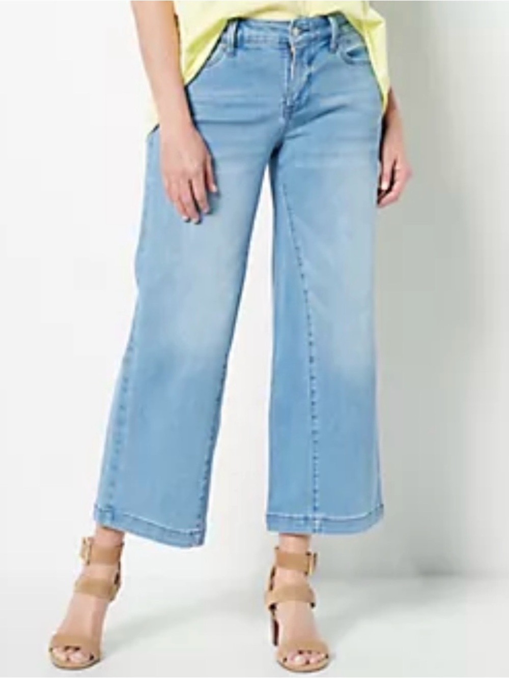 NYDJ Light Blue (Loire) Ankle Length Teresa Wide-Leg Jeans - NWT -size 12 - Picture 4 of 13